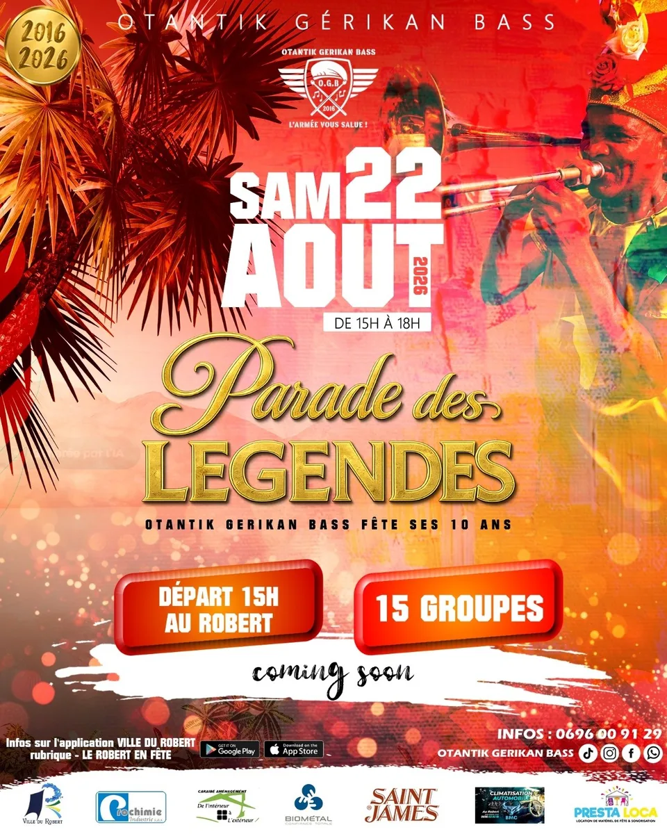Parade des Légendes 2026 au Robert : Otantik Gérikan Bass célèbre ses 10 ans avec 15 groupes de carnaval